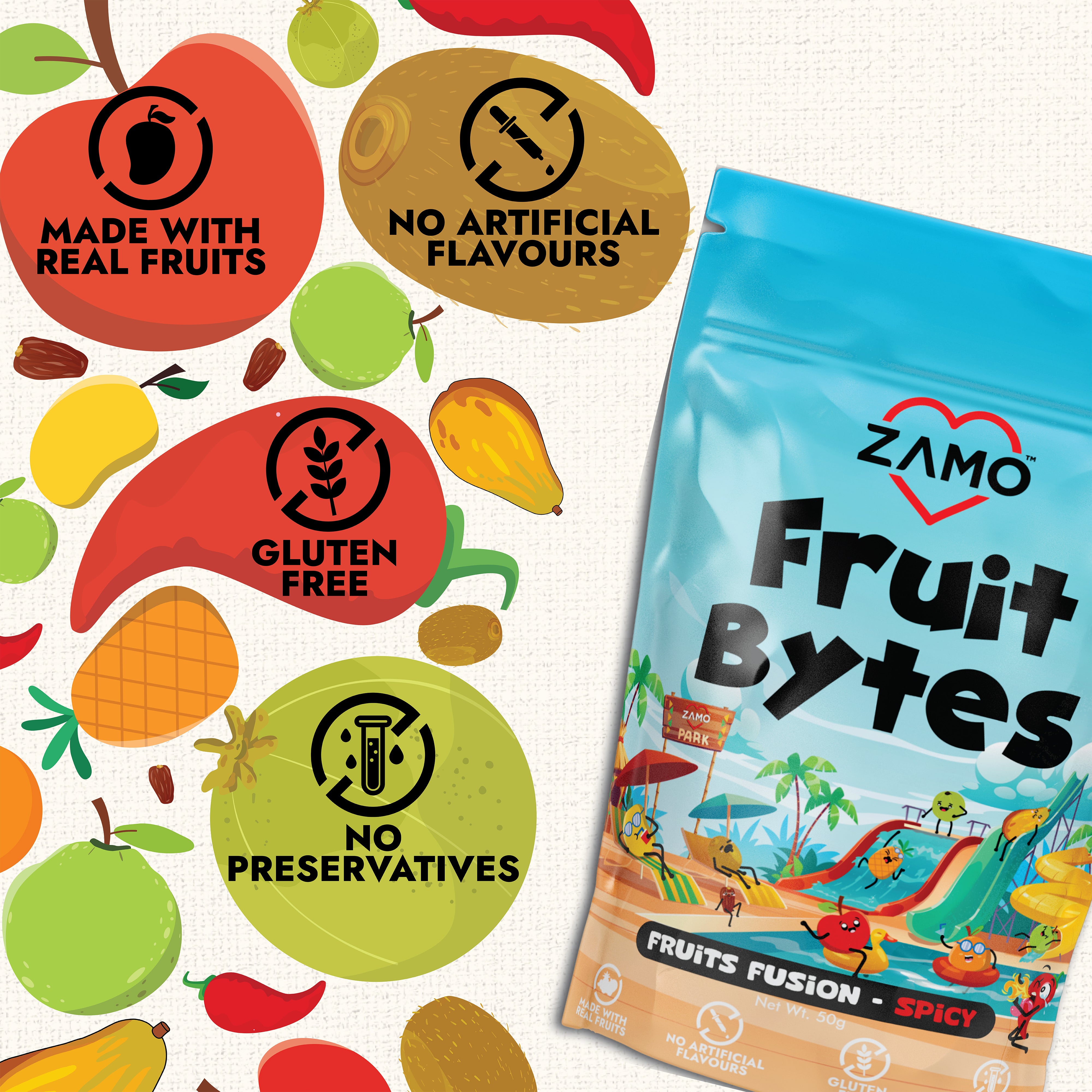 ZAMO Fruit Bytes - Fruits Fusion Spicy Pack of 2